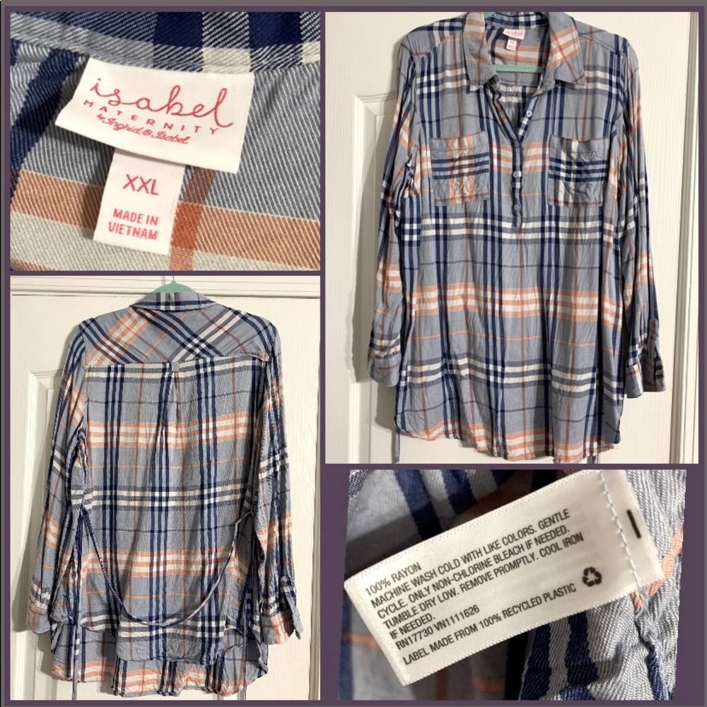 EUC || Isabell Maternity || Target || Plaid Tunic Tie Top